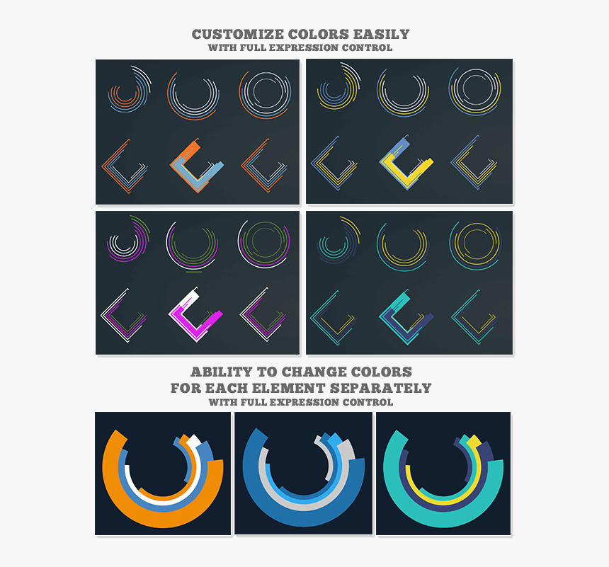 Created With Adobe After Effects, This Shapes And Elements - Flash Cc Motion Graphic Pack, HD Png Download