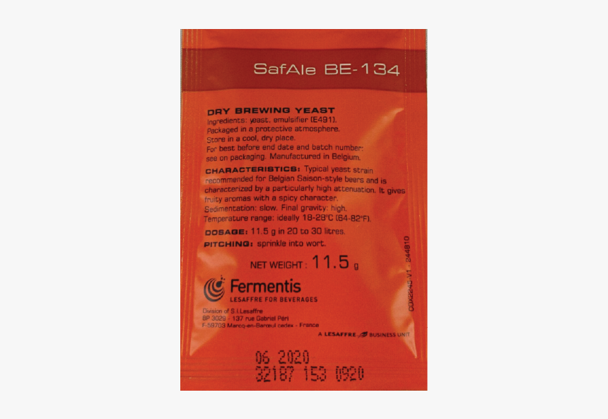 Dry Yeast, Safale Be-134 - Amber, HD Png Download