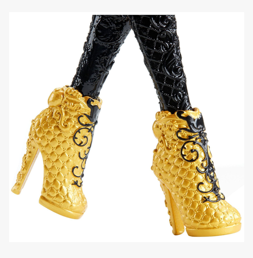 Un Par De Zapatos Dorados Decorados - Ever After High Boot, HD Png Download