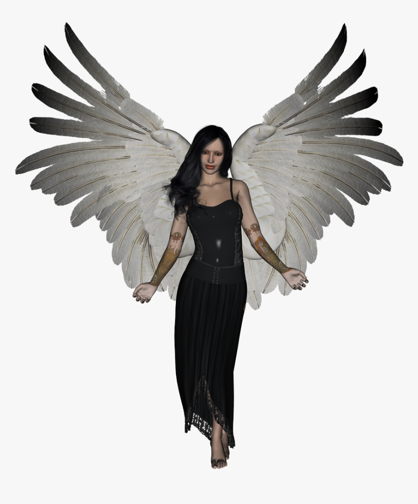 Angel With Black Hair, HD Png Download