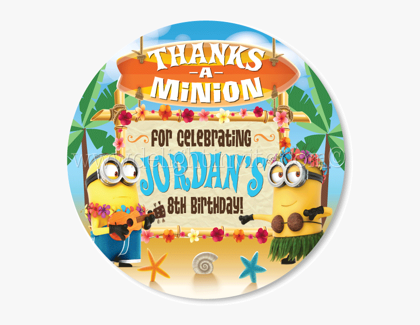 Luau Pool Party Minions Favor Tags - Despicable Me, HD Png Download
