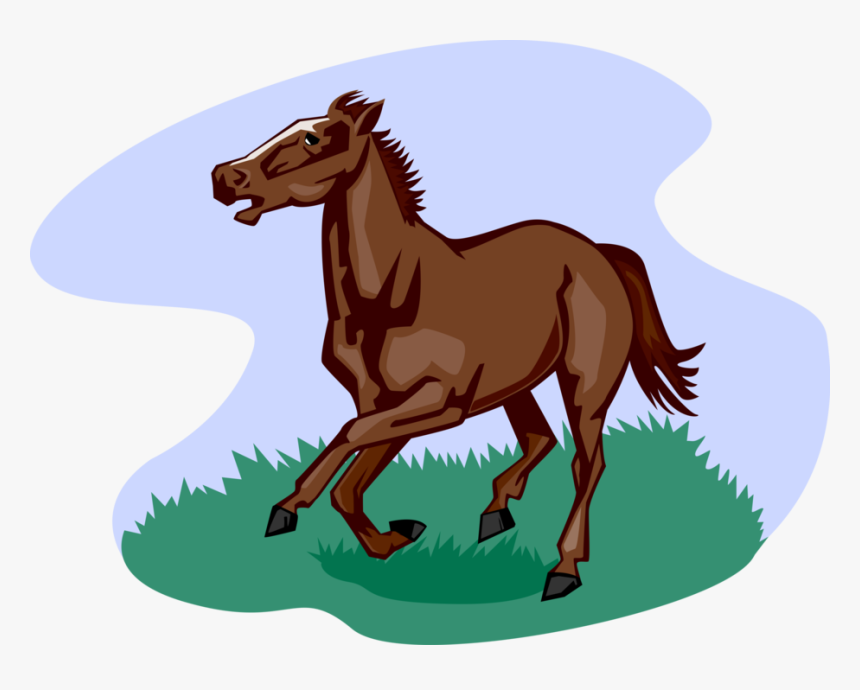 Vector Illustration Of Quadruped Equine Horse Running, HD Png Download