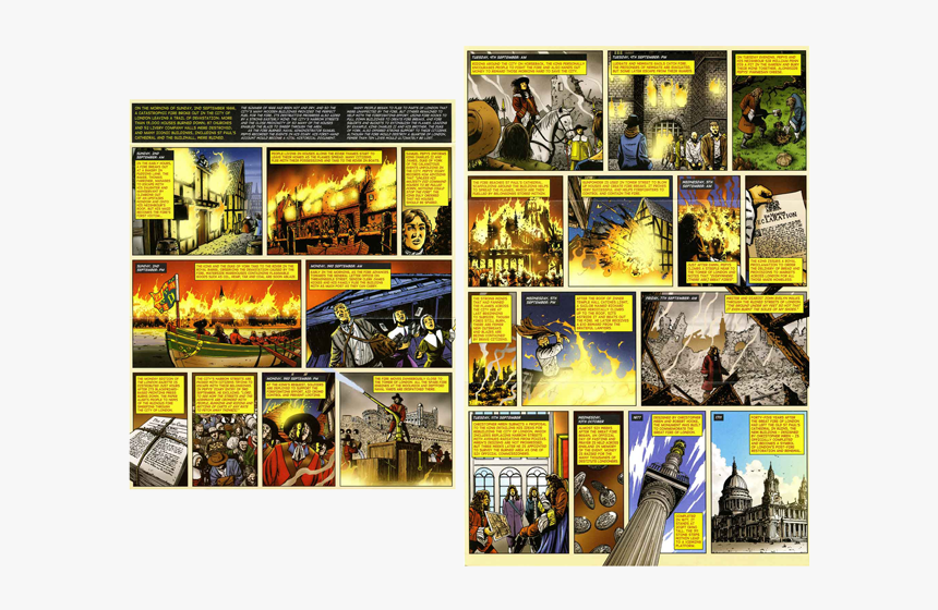 The Illustrated Graphic Novel Within The Presentation - Great Fire Of London Comic, HD Png Download