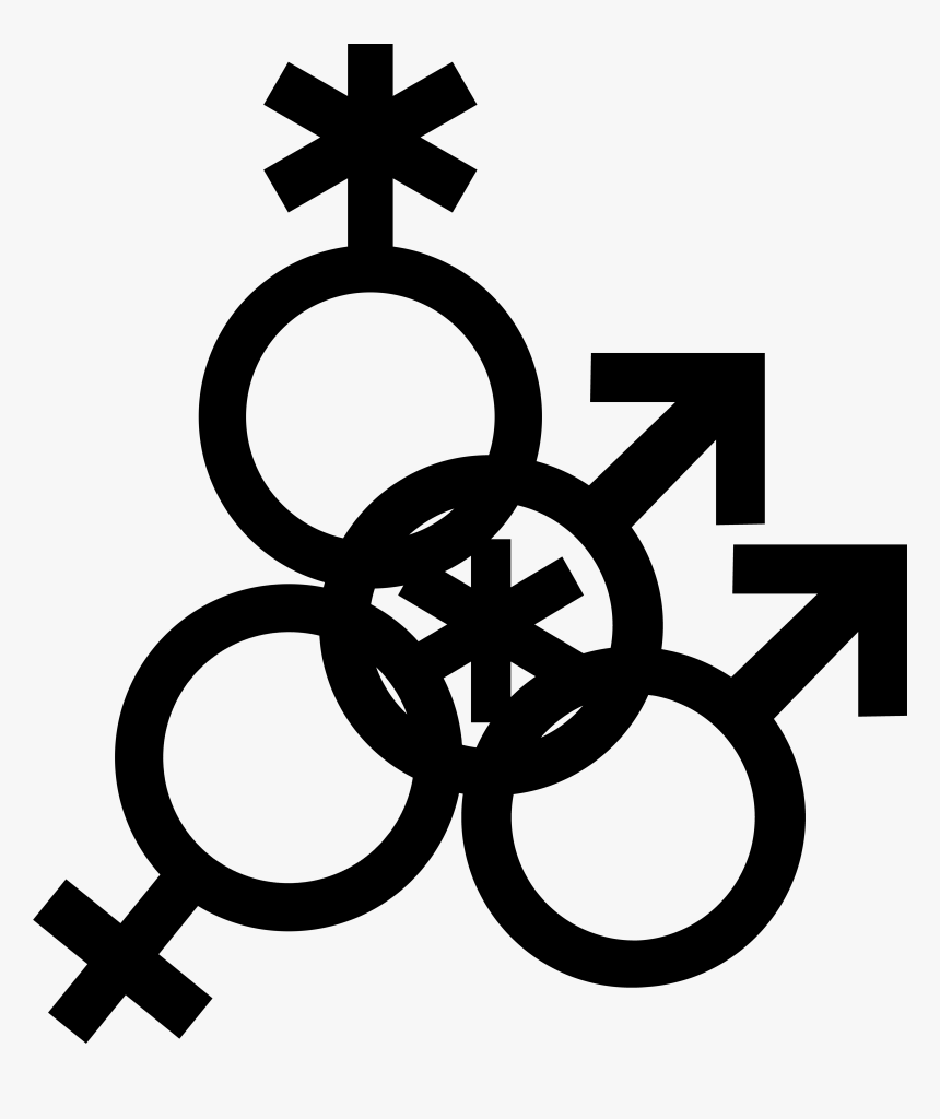 Nonbinary Man Symbol Interlocked With A Nonbinary Symbol, - Stencil, HD Png Download