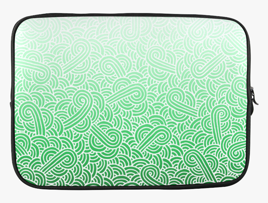 Ombre Green And White Swirls Doodles Custom Sleeve - Coin Purse, HD Png Download