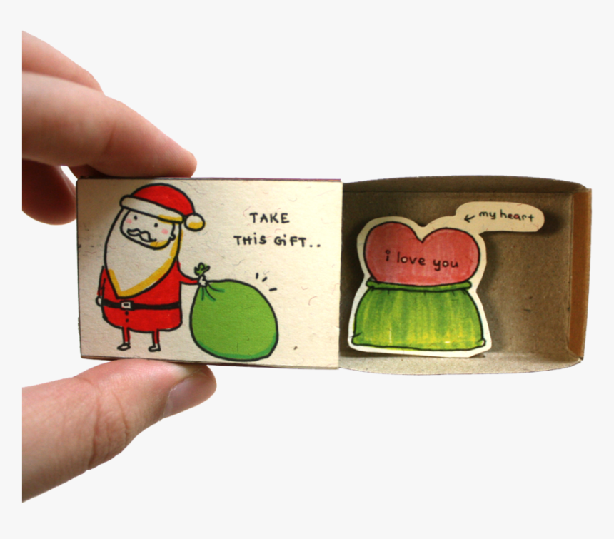 Cute Santa Claus With Sack Matchbox Card - Cartoon, HD Png Download