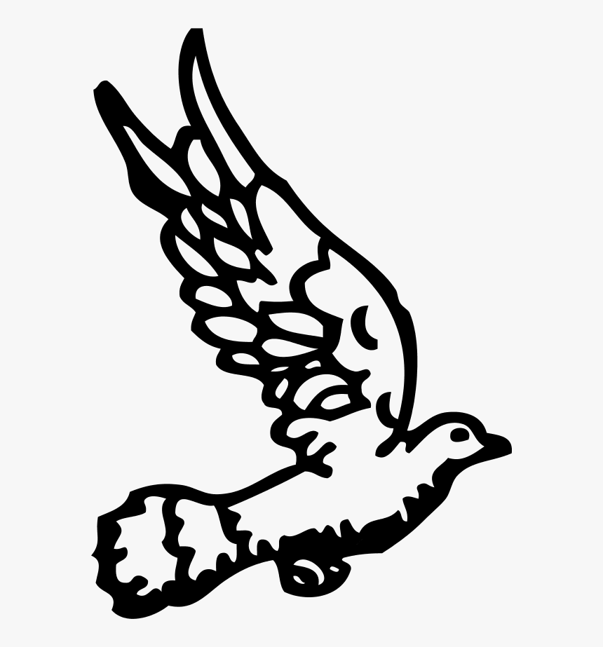 Dove Flying Outline - Colomba Bianco E Nero, HD Png Download