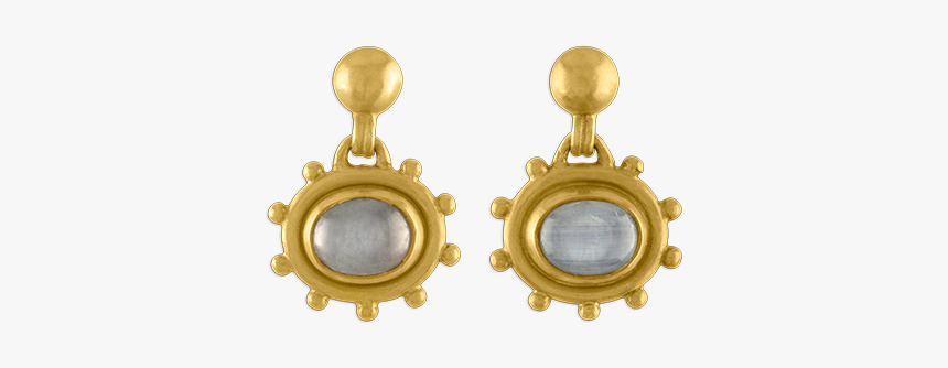 Granulated Gray Star Sapphire Bell Earrings - Star Sapphire Earring, HD Png Download
