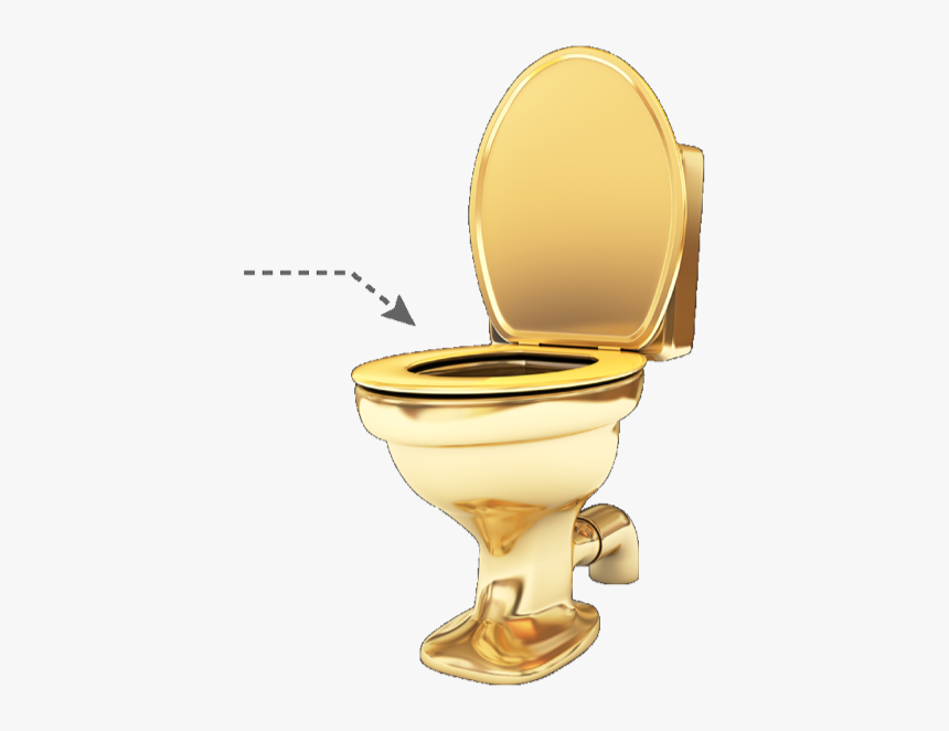 Golden Toilet Bowl, HD Png Download