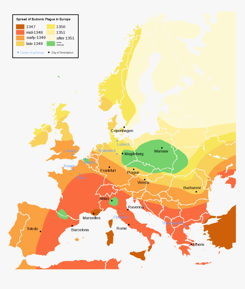 Black Plague Map, HD Png Download