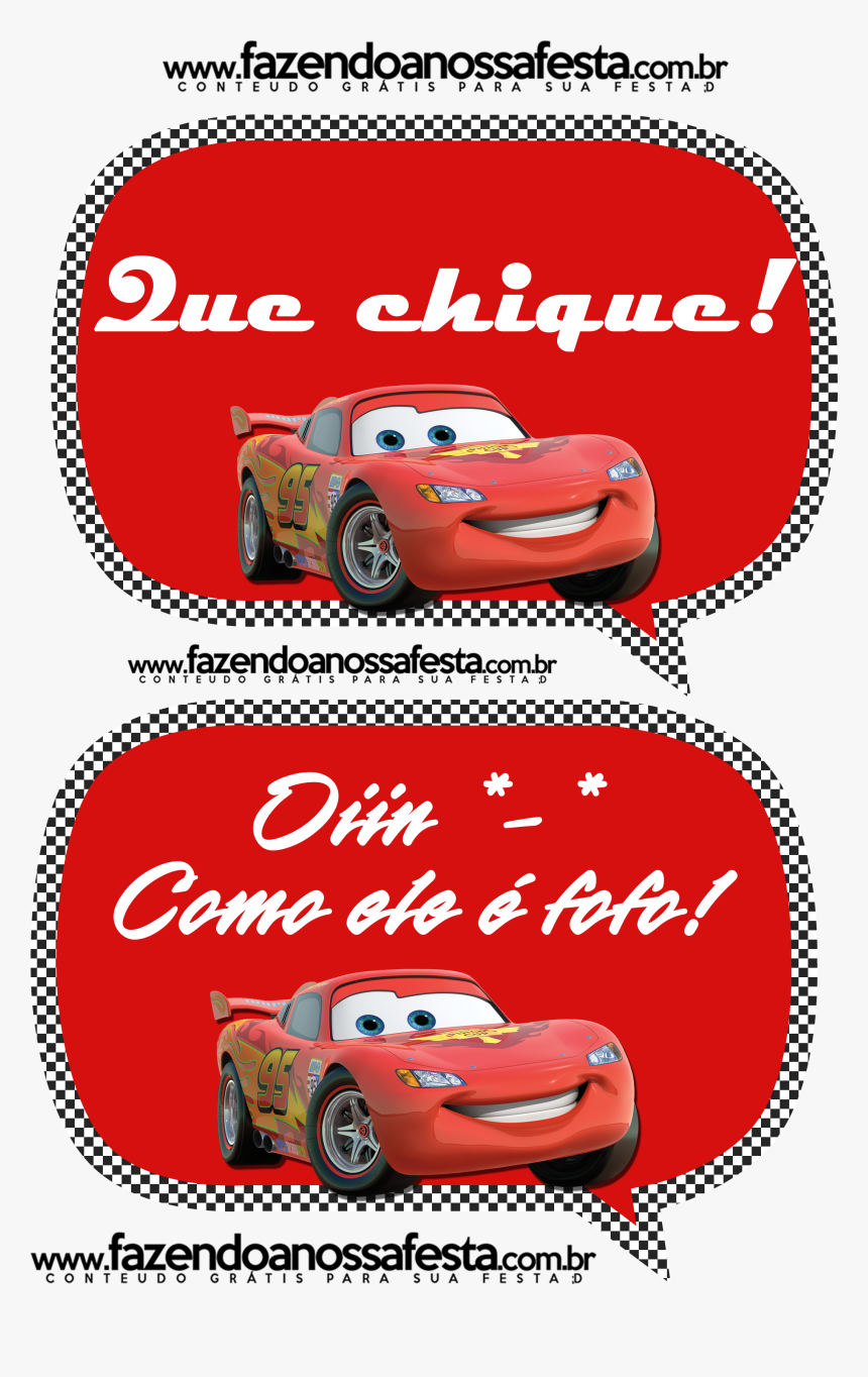 Plaquinhas Divertidas Para Fotos Carros Da Disney - Cars 2 Lightning Mcqueen, HD Png Download
