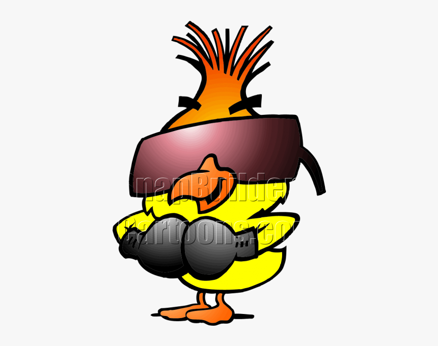 Chicken Wearing Sunglasses And Boxing Gloves - Chicken With Boxing Gloves, HD Png Download