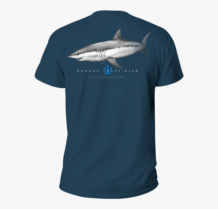 Mako - T-shirt - Short Sleeve - Hooked Carpe Diem - Great White Shark, HD Png Download