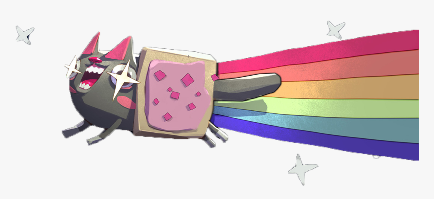 Nyan Cat Clipart Rainbow Cat - Rainbow Cat Png, Transparent Png