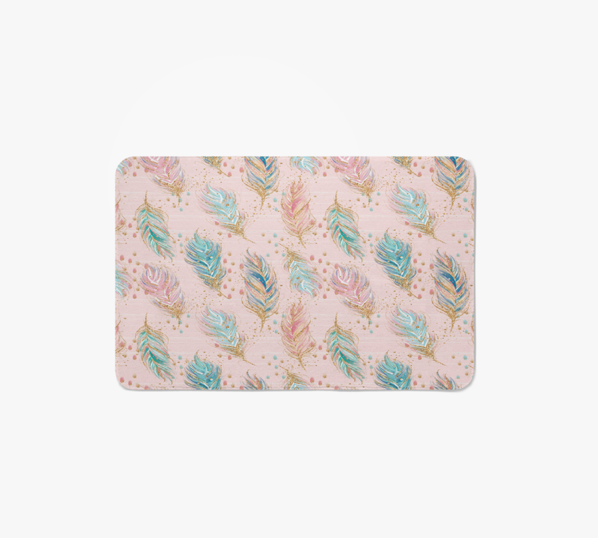 Boho Feather Bath Mat - Wallet, HD Png Download