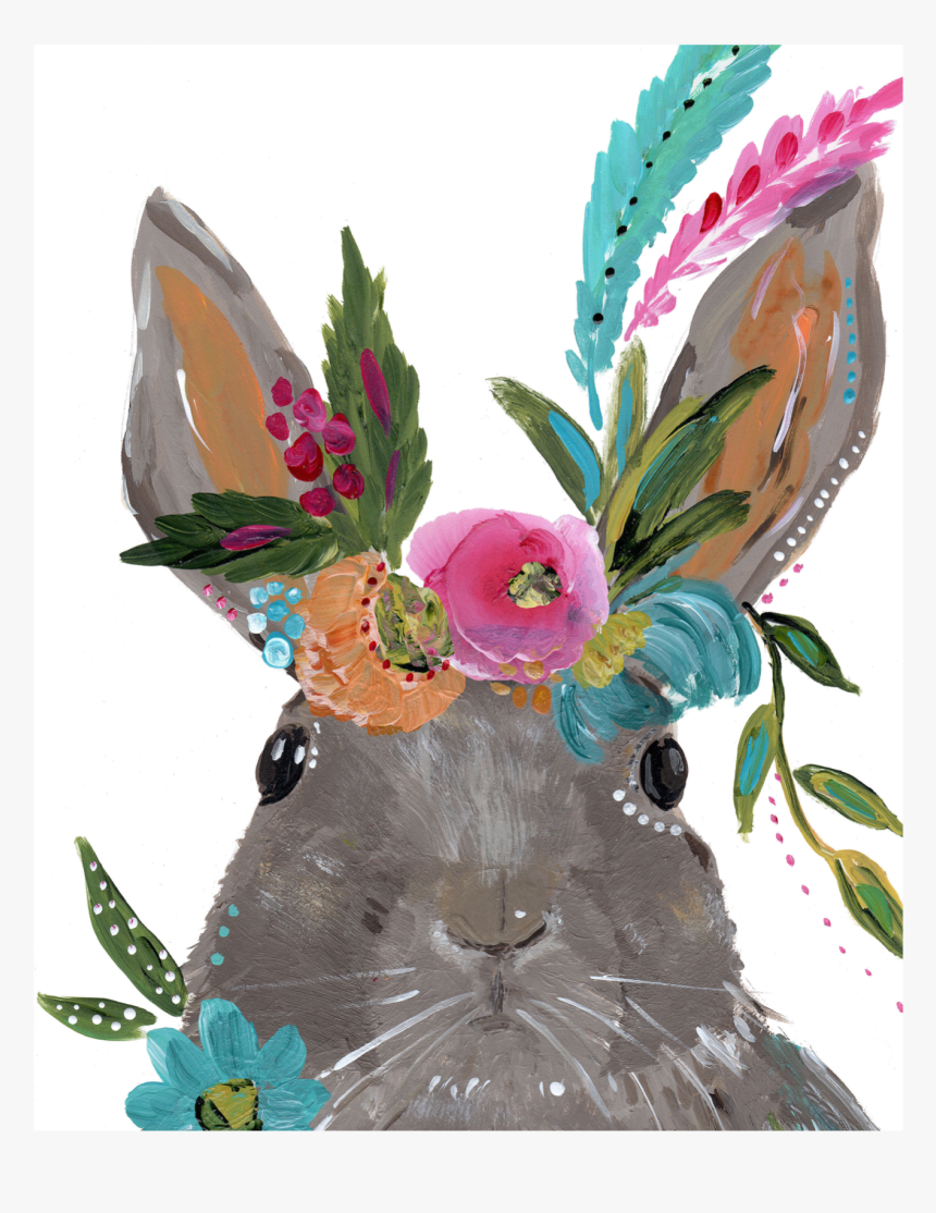 Boho Wild Hare [art Print] 
 Class Lazyload Lazyload - Art, HD Png Download
