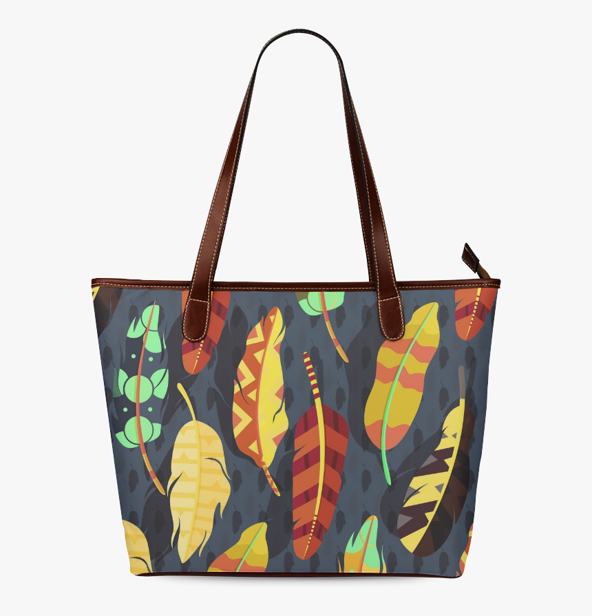 Boho Feather Nature Pattern Shoulder Tote Bag - Shoulder Bag, HD Png Download