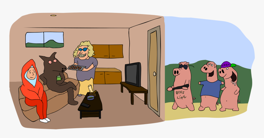The &quot - Big Bad&quot - Wolf - Cartoon, HD Png Download