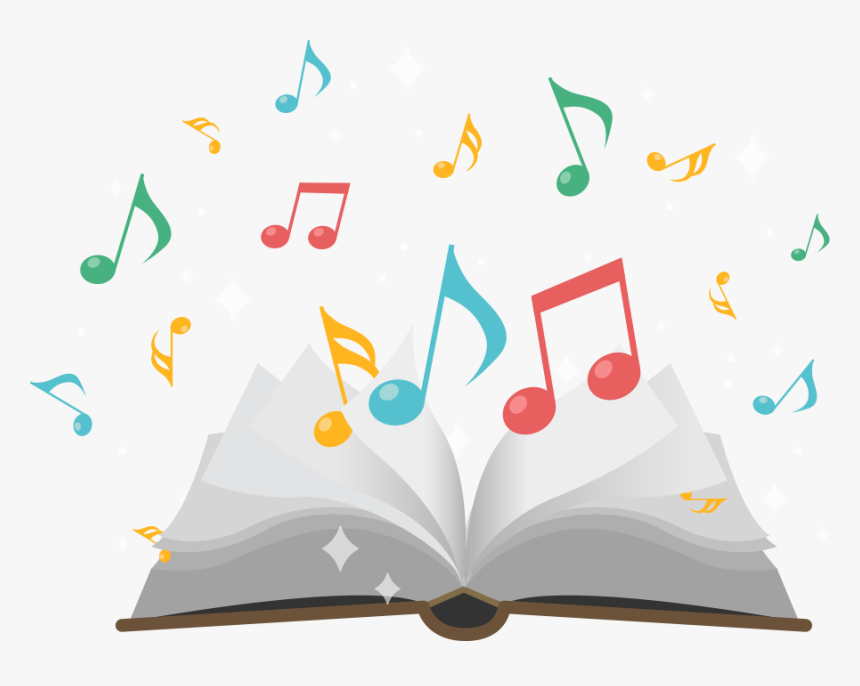 Books And Musical Notes, HD Png Download
