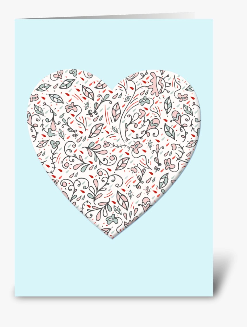 Sweet Vintage Flower Heart Greeting Card - Heart, HD Png Download