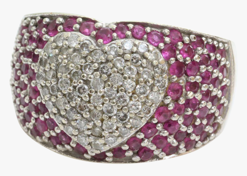Diamond Ruby Heart Ring - Bracelet, HD Png Download