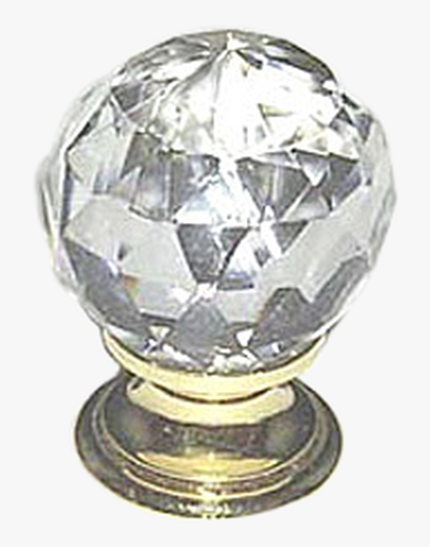 Knob Crystal30mmm4 Ball Facet Wgold - Sphere, HD Png Download