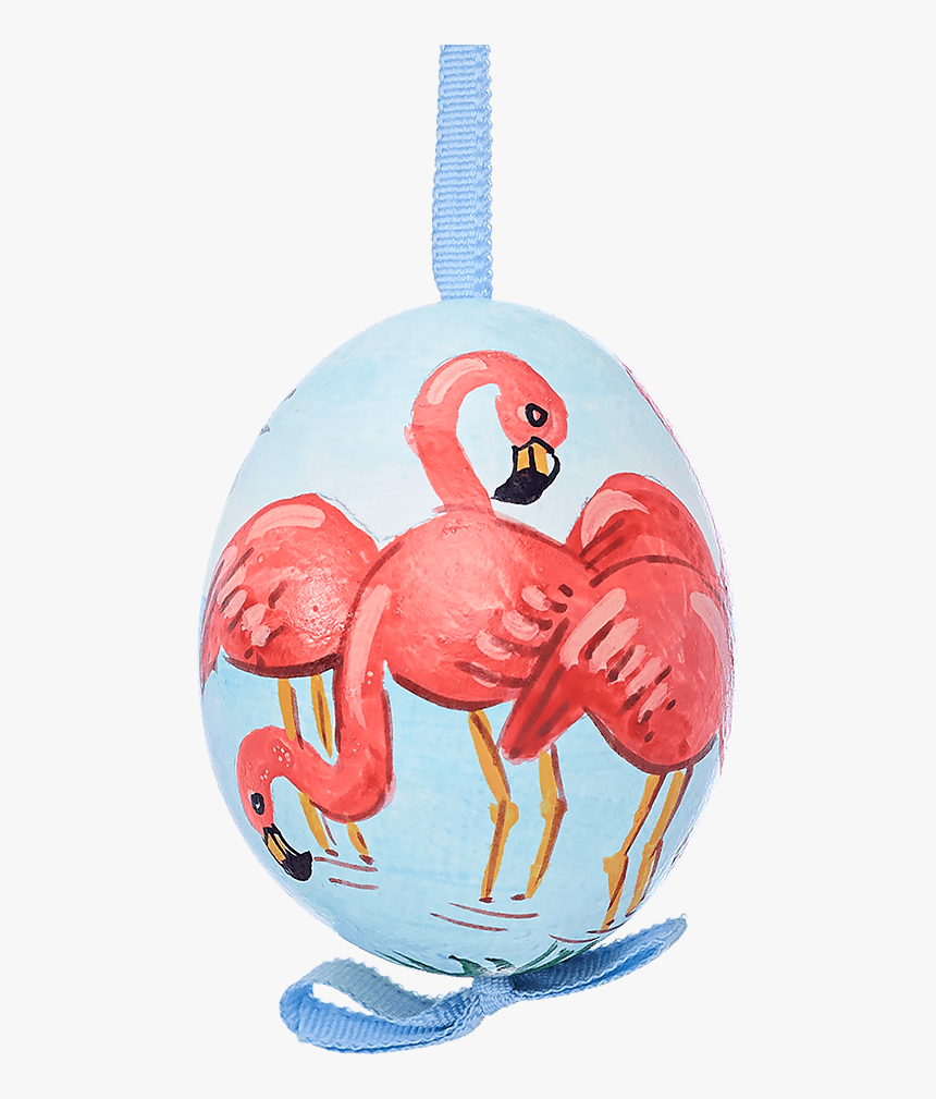 Easter Egg Blue With Pink Flamingos - Cartoon, HD Png Download