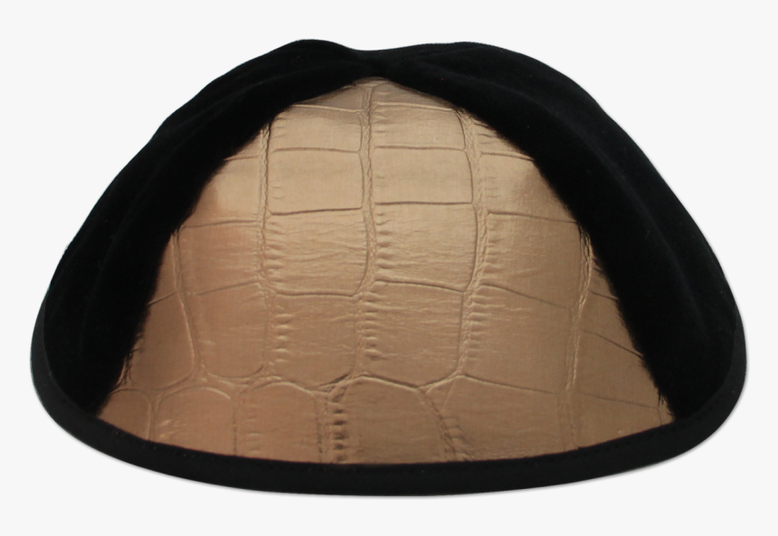 Black Velvet Kippah With Sky Triangalur - Leather, HD Png Download