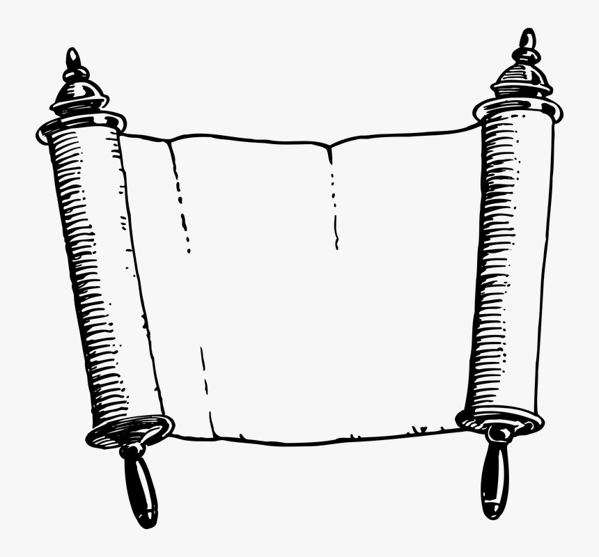 Black And White Scroll, HD Png Download