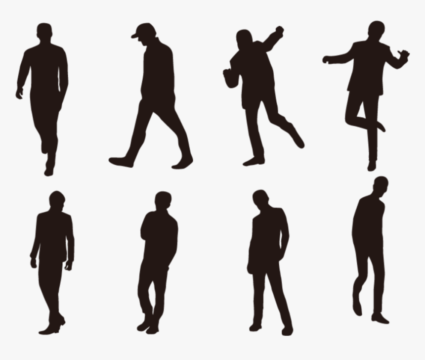 #freetoedit #sticker #shadow #man #people #black #guy - People Silhouette Vector Png, Transparent Png