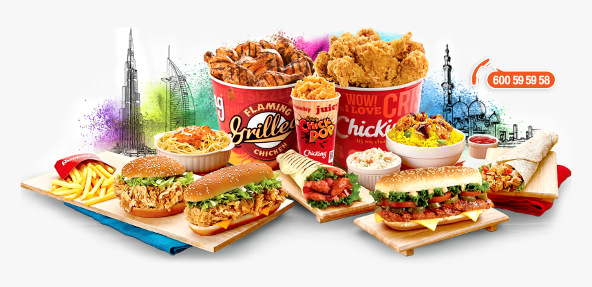 Fast Food Junk Food Hamburger Fried Chicken Kfc, HD Png Download