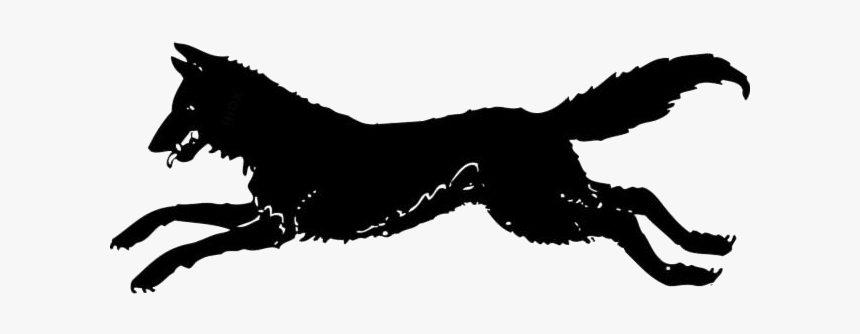 Running Fox Png Transparent Images - Running Coyote Silhouette Vector, Png Download