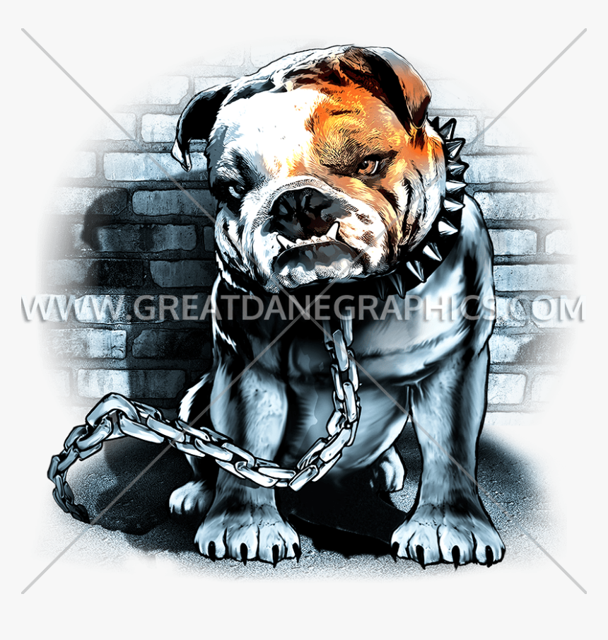 Yard Dog Mens Printed T-shirt Bull Dog Chain Animal - Olde English Bulldogge, HD Png Download