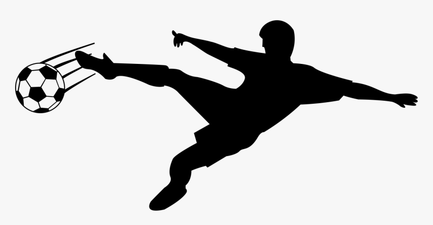 Football Player Silhouette Clip Art - Silhouette Transparent Soccer Clipart, HD Png Download