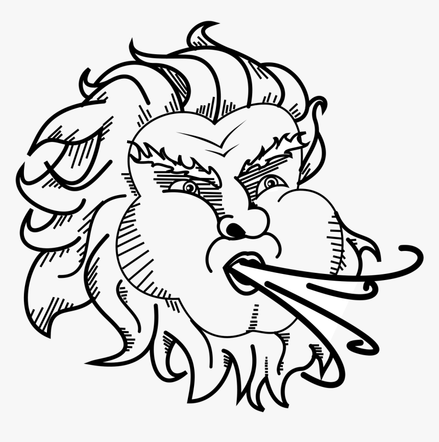 Old Man Winter Png - Old Man Winter Blowing Wind, Transparent Png