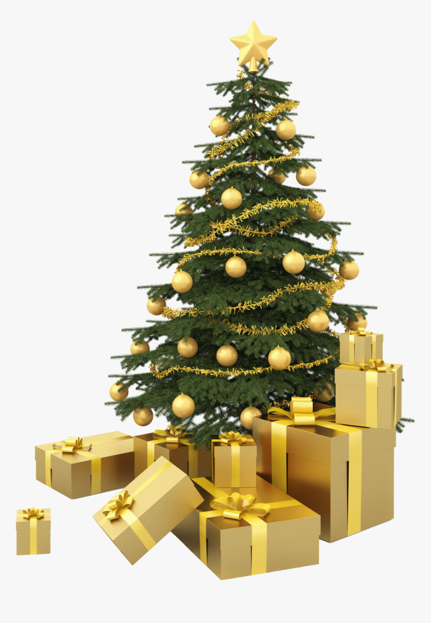 Chirstmas Tree With Presents Png Image - New Year Tree Png, Transparent Png