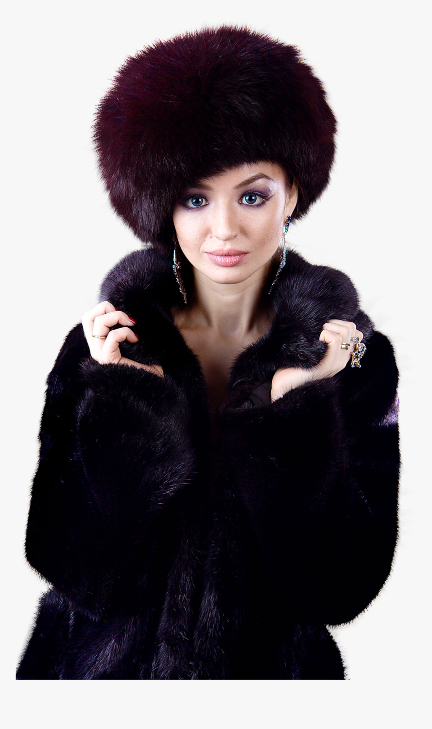 Beautiful Woman In Winter Clothes Png Image - Fur Clothing, Transparent Png
