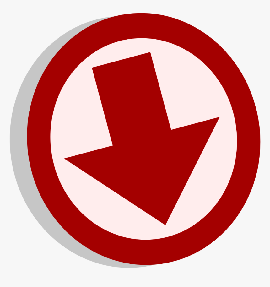 Down Arrow In Red Circle, HD Png Download