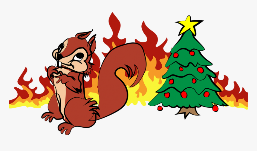 Clipart Fire Christmas Tree - Cartoon, HD Png Download