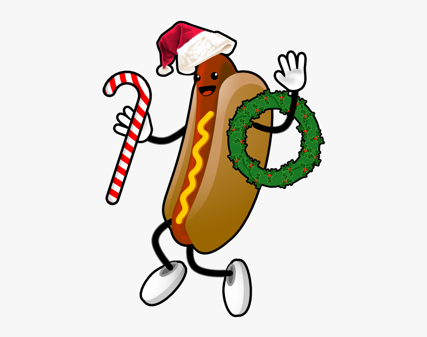 Xmashotdog - Waving Hot Dog Gif, HD Png Download