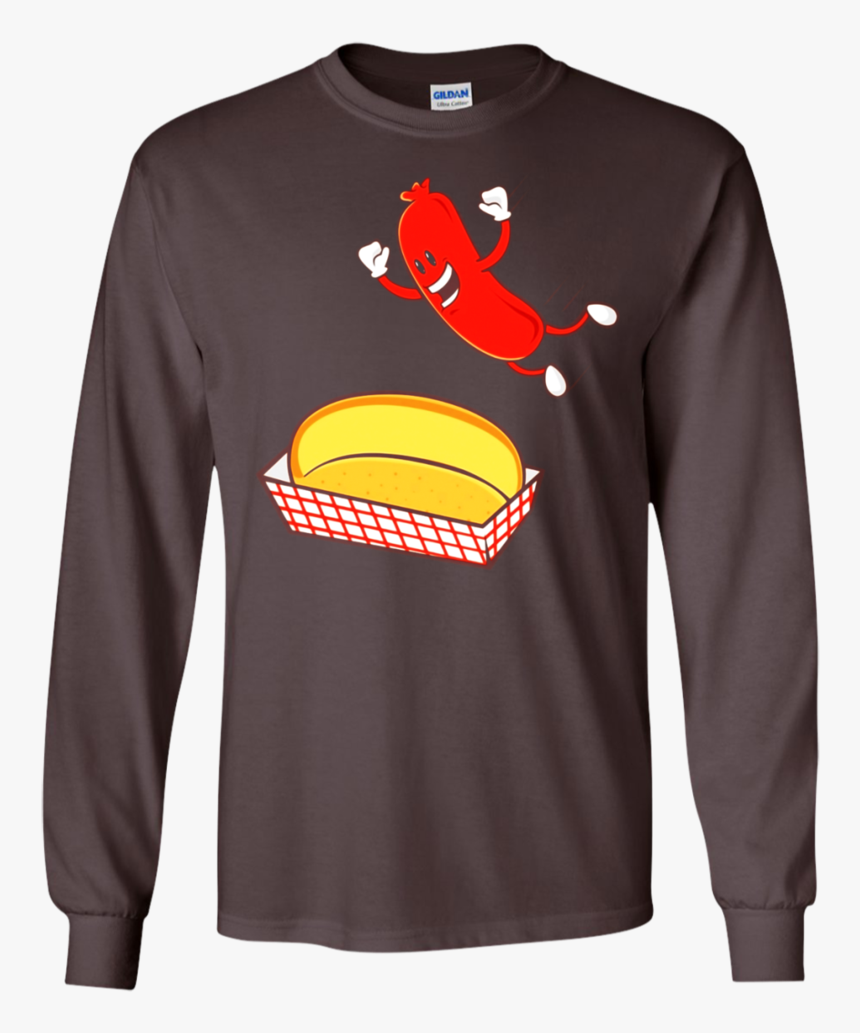 Funny Hot Dog T Shirt Bbq Cartoon Weiner Zany Brainy - T-shirt, HD Png Download