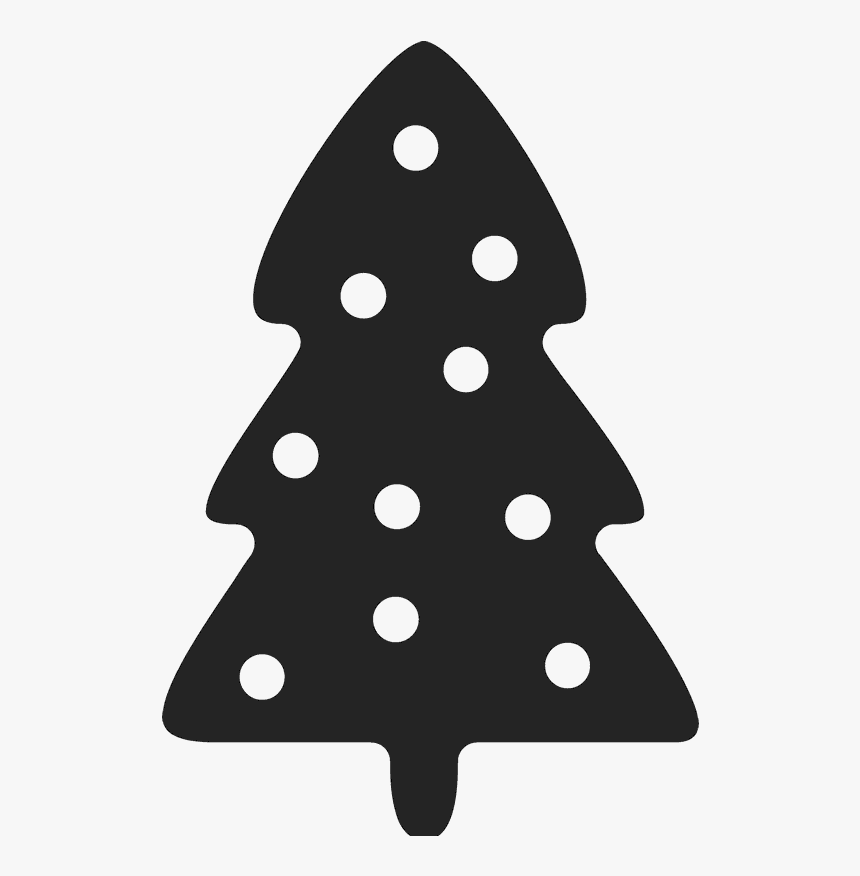 Christmas Tree Silhouette Png - Polka Dot, Transparent Png