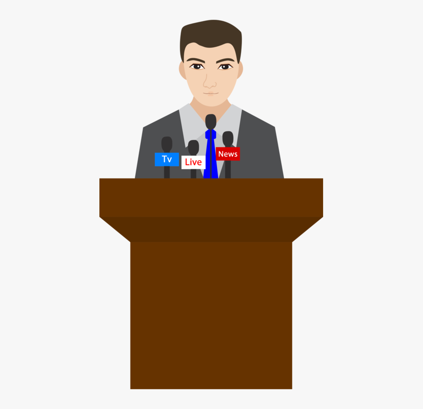 Standing,human Behavior,business - Cartoon Person Making A Speech, HD Png Download