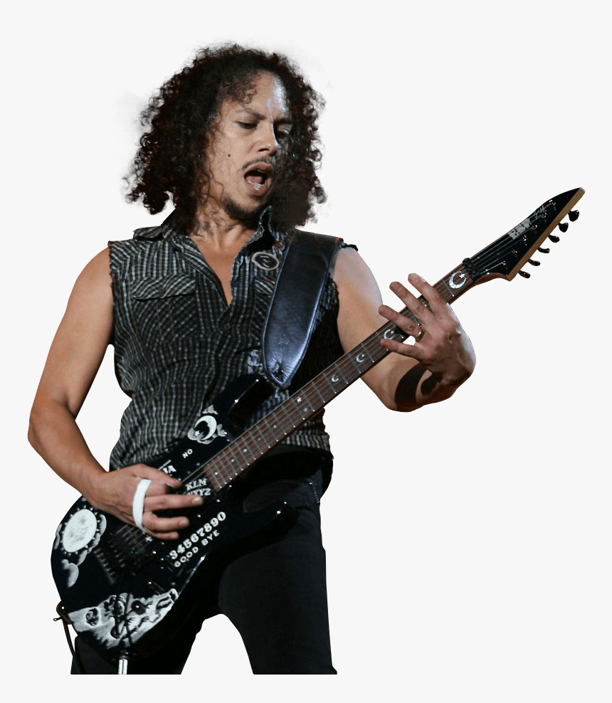 Kirk Hammett Playing - Kirk Hammett Black Guitar, HD Png Download