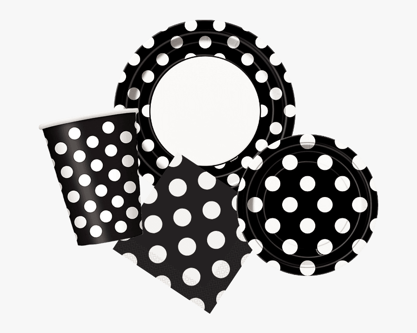 Midnight Black Gold Dots - Χαρτινα Πιατα Πουα Κοκκινο, HD Png Download