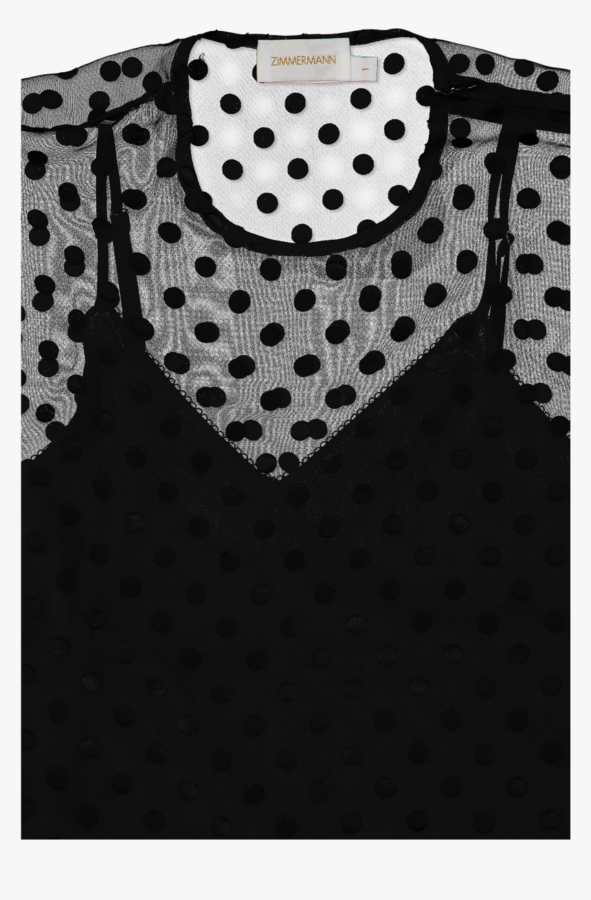 Pleated Tier Smock Dress Black - Polka Dot, HD Png Download