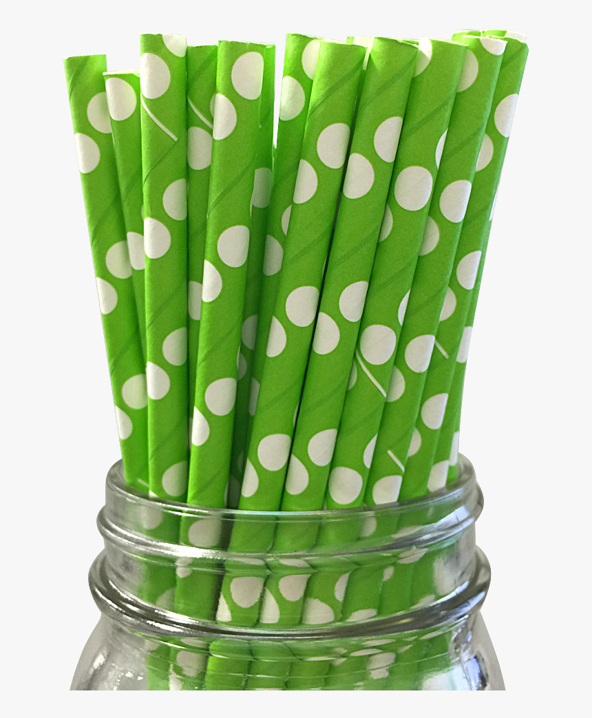 White And Pink Polka Dot Paper Straw, HD Png Download