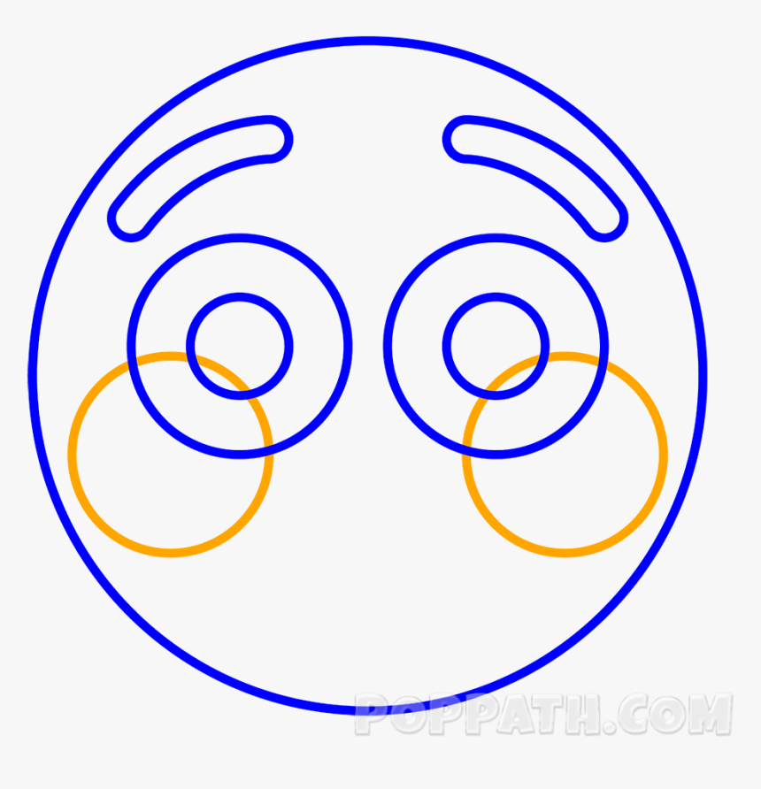 Draw Another Circle Underneath The Eyes And Above The - Circle, HD Png Download