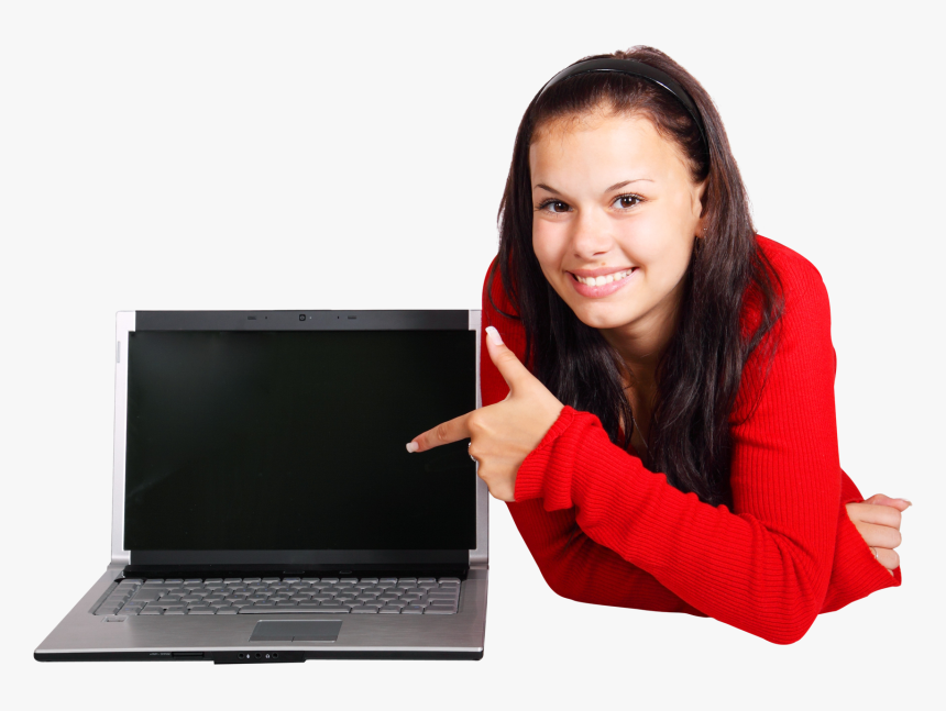 Girls Images With Laptop Png, Transparent Png