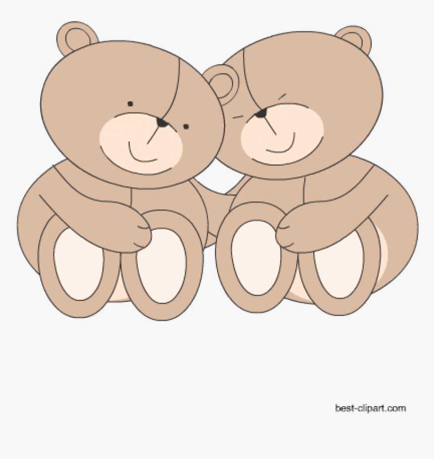 Cute Teddy Bears Valentine Clip Art - Portable Network Graphics, HD Png Download